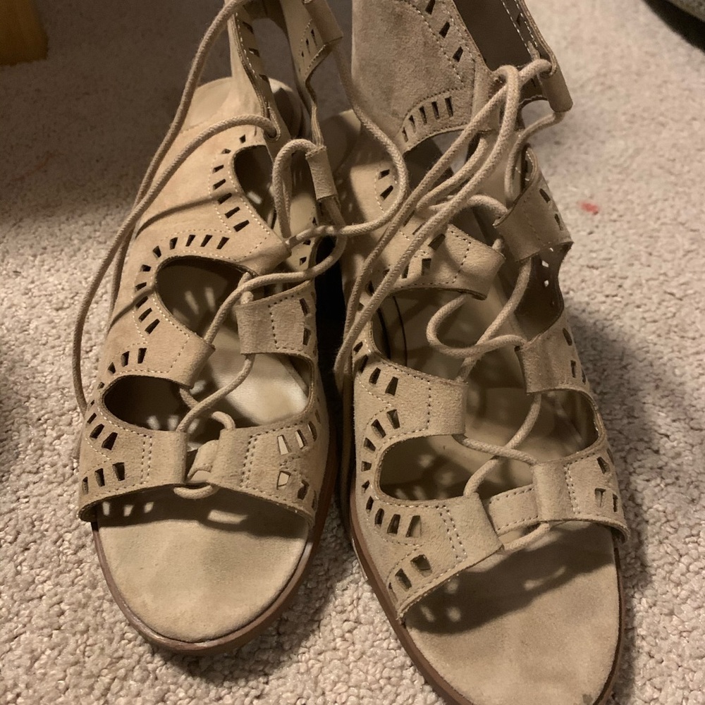 Mossimo thick heeled lace up sandals